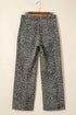 Leopard Print Western High Waist Wide Leg Jeans
