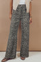 Leopard Print Western High Waist Wide Leg Jeans