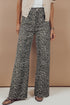 Leopard Print Western High Waist Wide Leg Jeans