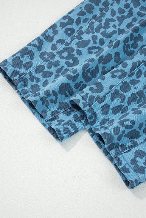Leopard Print Western Style Straight Loose Jeans
