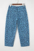 Leopard Print Western Style Straight Loose Jeans