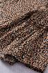 Leopard Print Wide Sleeve V Neck Ruffled Blouse
