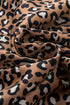 Leopard Print Wide Sleeve V Neck Ruffled Blouse