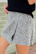 Leopard Print Wrap Front Western Style Denim Shorts