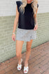 Leopard Print Wrap Front Western Style Denim Shorts