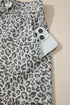 Leopard Print Wrap Front Western Style Denim Shorts