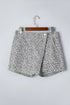 Leopard Print Wrap Front Western Style Denim Shorts