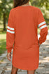 Leopard Pumpkin Graphic Varsity Stripe Long Sleeve Tunic Dress