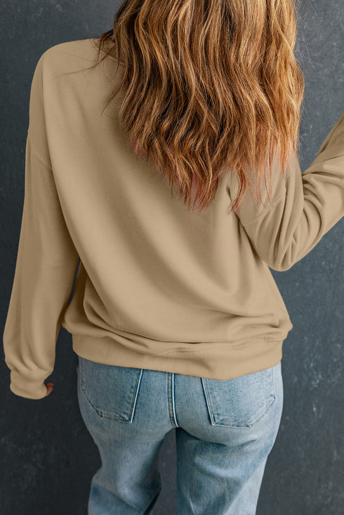 Leopard Pumpkin Letter Print Casual Graphic Sweatshirt