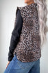 Leopard Quilted Full Zip Stand Collar Puffer Vest