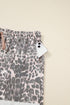 Leopard Raw Edge Patch Pocket Drawstring Wide Leg Pants