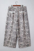 Leopard Raw Edge Patch Pocket Drawstring Wide Leg Pants