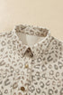 Leopard Shirt Collar Long Sleeve Regular Fit Jacket