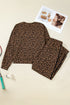 Leopard Side Stripe Pullover Drawstring Jogger Pant Set