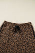 Leopard Side Stripe Pullover Drawstring Jogger Pant Set