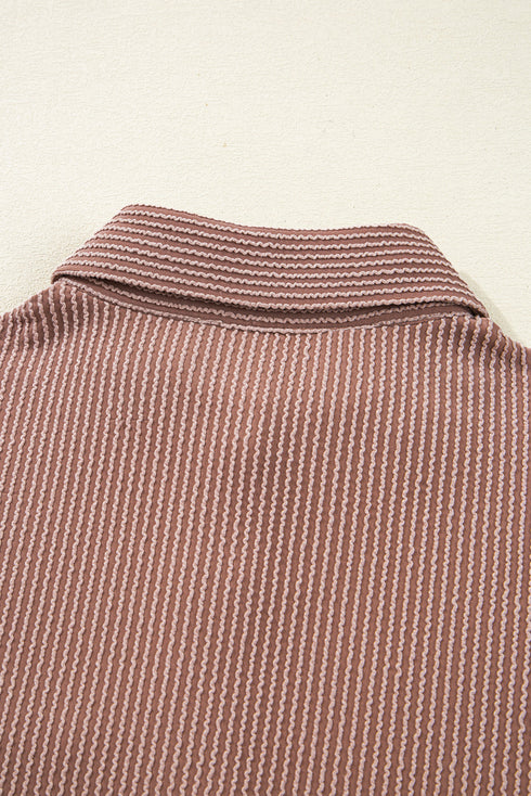 Leopard Sleeve Contrast Chest Pockets Corded Drop Shoulder Shirt Jacket