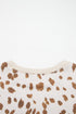 Leopard Spot Drop Shoulder Round Neck Graphic Sweatshirt