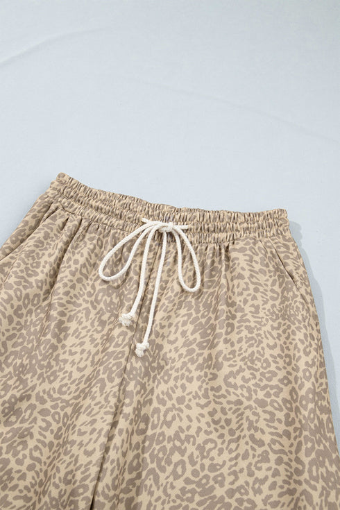 Leopard Star Print Loose Long Sleeve Pant Set