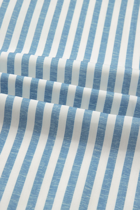 Leopard Stripe Patchwork Button Front Collared Cotton Shirt