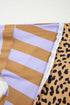 Leopard Striped Patchwork Loose Western Sweatshirt
