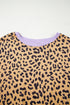 Leopard Striped Patchwork Loose Western Sweatshirt