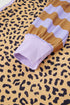 Leopard Striped Patchwork Loose Western Sweatshirt