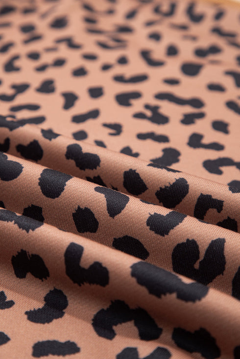 Leopard Striped Patchwork Loose Western Sweatshirt