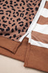 Leopard Striped Patchwork Loose Western Sweatshirt