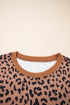 Leopard Striped Patchwork Loose Western Sweatshirt