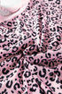 Leopard Striped Patchwork Short Sleeve Side Slit Top