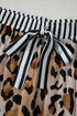 Leopard Striped Patchwork Two Piece Pajama Loungewear
