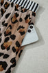 Leopard Striped Patchwork Two Piece Pajama Loungewear