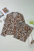 Leopard Striped Patchwork Two Piece Pajama Loungewear