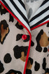 Leopard Striped Patchwork Two Piece Pajama Loungewear
