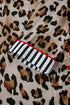 Leopard Striped Patchwork Two Piece Pajama Loungewear