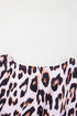 Leopard Tied Front Keyhole Puff Short Sleeve Mini Dress