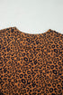 Leopard Wide Leg Relaxed Long Sleeve Top Pant Set