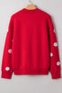 LET IT SNOW Snowflake Jacquard Drop Shoulder Rib Trim Pullover Sweater
