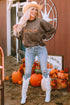 Lets Get Smashed Graphic Mock Neck Pullover Sweatshirt