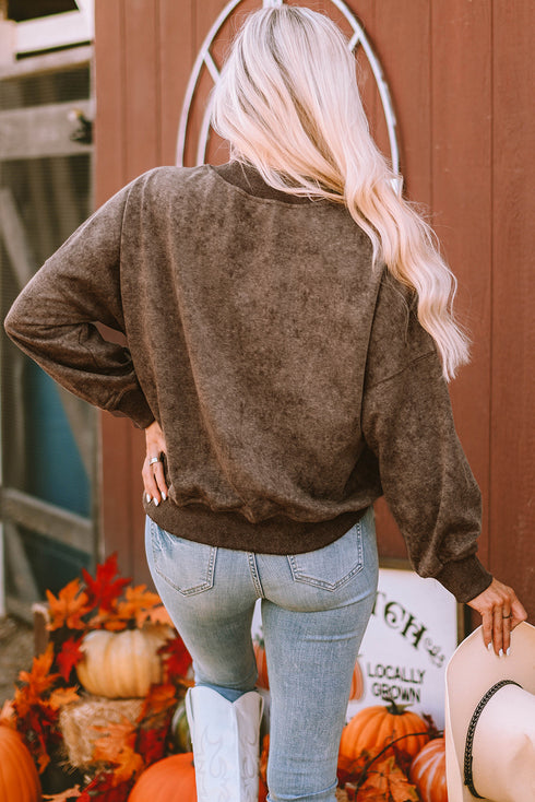 Lets Get Smashed Graphic Mock Neck Pullover Sweatshirt