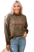 Lets Get Smashed Graphic Mock Neck Pullover Sweatshirt