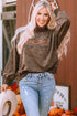 Lets Get Smashed Graphic Mock Neck Pullover Sweatshirt