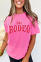 Lets Rodeo Western Inspired Graphic Print Casual Crewneck T Shirt