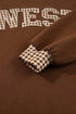 Letter Graphic Trimmed High Neck Baggy Sweatshirt