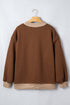Letter Graphic Trimmed High Neck Baggy Sweatshirt