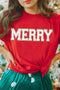 Letter Print Cuffed Sleeve Crew Neck Tee