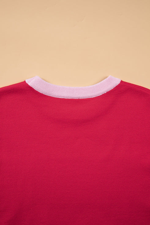 Letter Print Drop Shoulder Round Neck Graphic Sweater