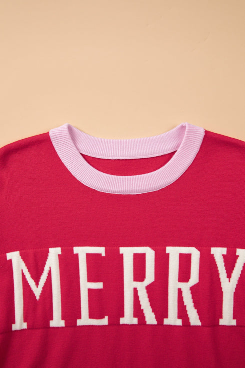 Letter Print Drop Shoulder Round Neck Graphic Sweater