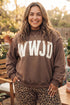 Letter Print Mock Neck Oversized Long Sleeve Sweatshirt