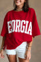 Letter Print Raw Seam Drop Shoulder Loose Tee